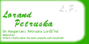 lorand petruska business card